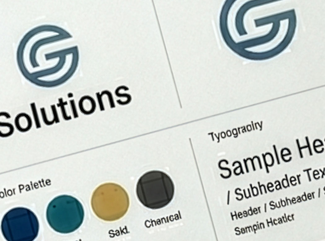 A photo showing colors and fonts from a branding book